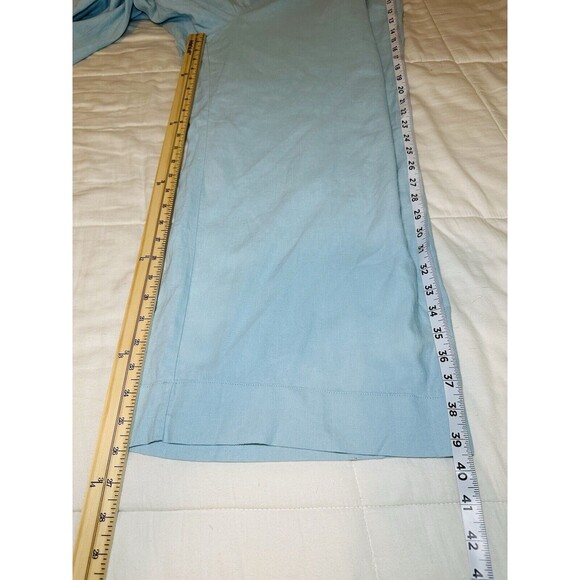 MADEWELL Pull-On Straight Crop Pants Linen Blend Blue Heron Women's 14 NWT - Picture 10 of 12